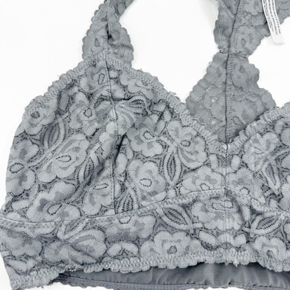 ✅ Free People Galloon Lace Racerback Bra GREY SIZE MEDIUM - Picture 3 of 6
